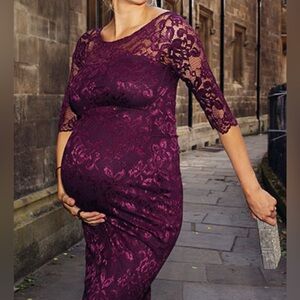 Tiffany Rose Maternity Amelia Lace Dress NWT - Claret Maroon Burgundy Wine